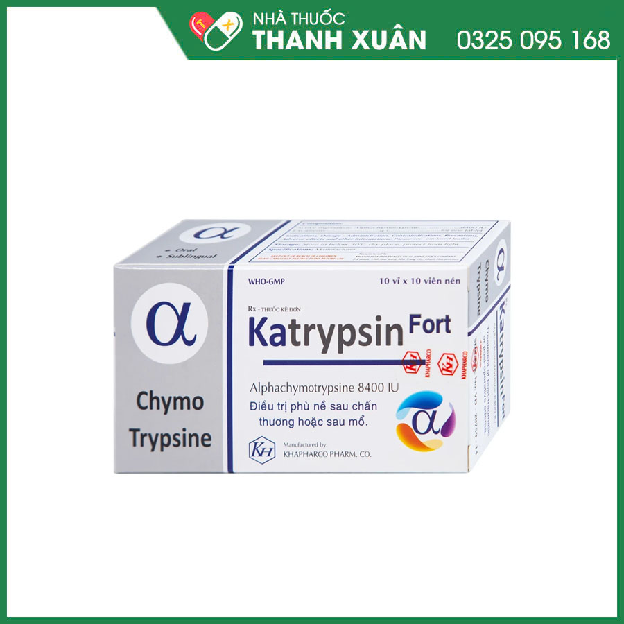 Katrypsin Fort điều trị phù nề sau chấn thương, phẫu thuật, bỏng
